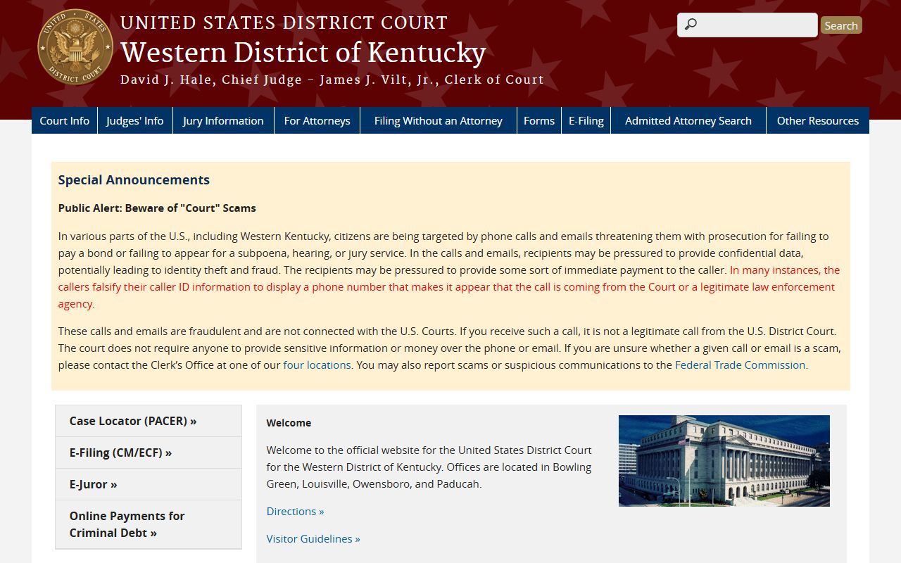 U.S. District Court for the Western District of Kentucky docket source