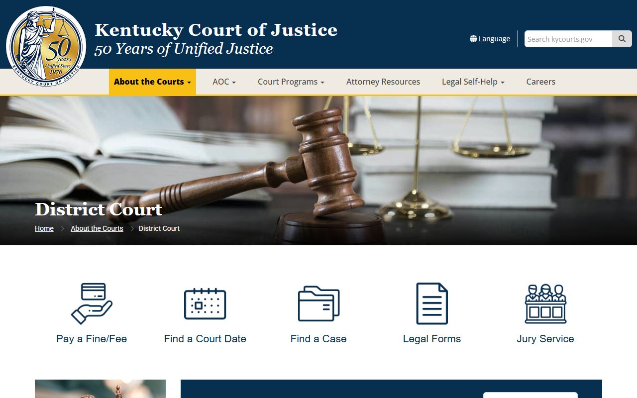Kentucky District Court jurisdiction page relevant to Henderson County Circuit Court appeals