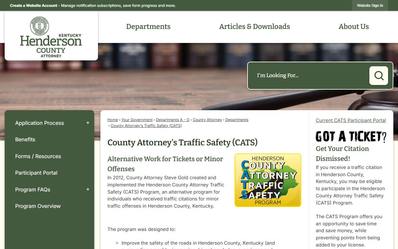 Henderson County traffic court records CATS traffic safety program